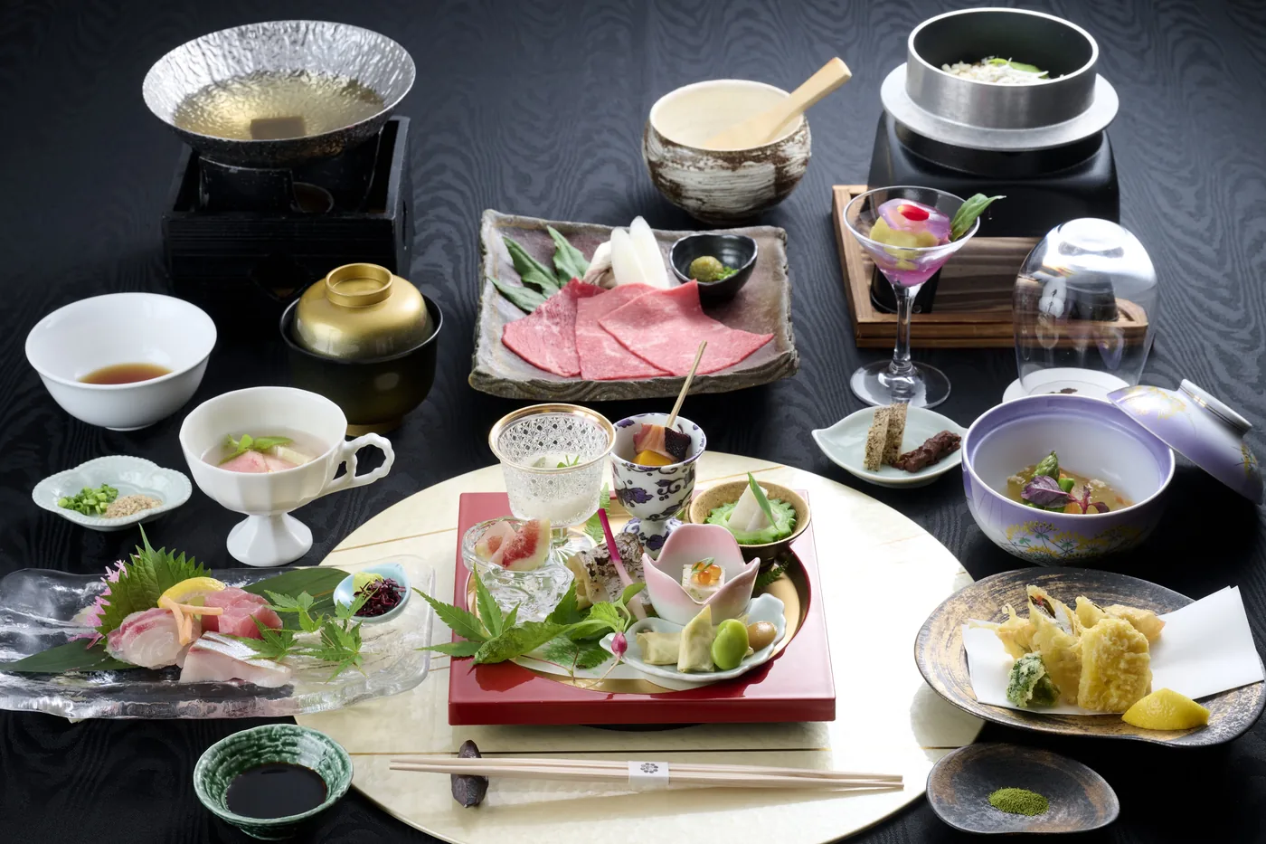 松屋本館 郷土会席 献立一例 — 熊本の食材を活かした会席料理
